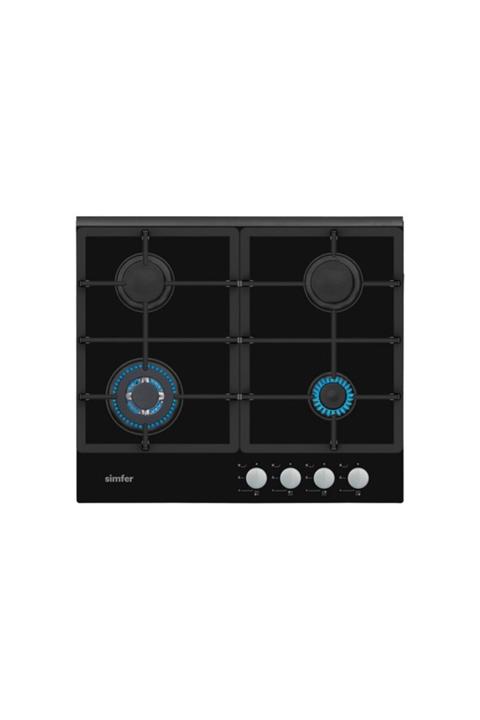 Simfer 3525 3g + 1 Wok 60 Cm Siyah Cam Ankastre Ocak