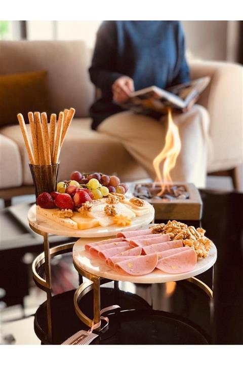 More Design Decoration Ikili Mermer Sunumluk