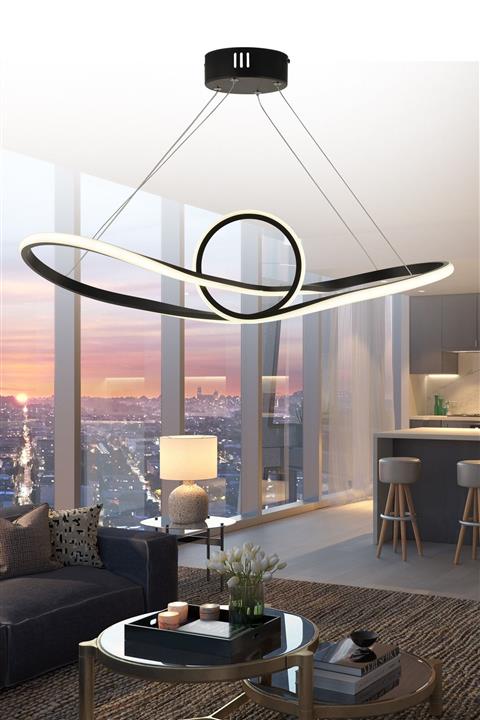 ESSLİGHT Esma Siyah Modern Ledli Avize