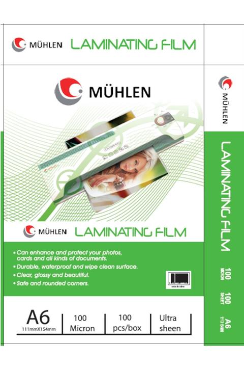 Mühlen Laminasyon Makinesi Filmi 100 Mc A6 1 Paket 100 Adet