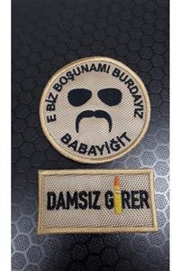 özmertaskerimalzeme ''e Biz Boşunamı Burdayız Babayiğit'' ''damsız Girer'' Yazısı Cırtlı Nakış Işleme Combat Için Arma