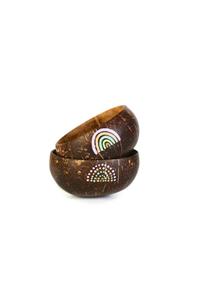 JOMO x Gaias Store Rainbow 2'li Original Hindistan Cevizi Kase Seti - Coconut Bowl