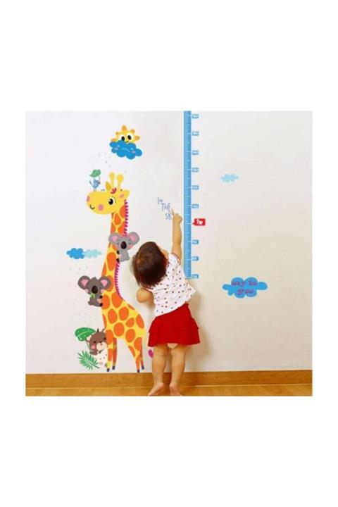 cosy home gift Çocuk Ve Bebek Odası Boy Ölçer Zürafa Bulut Ve Koala Arkadaşları Duvar Dekor Süsleme Sticker Pvc