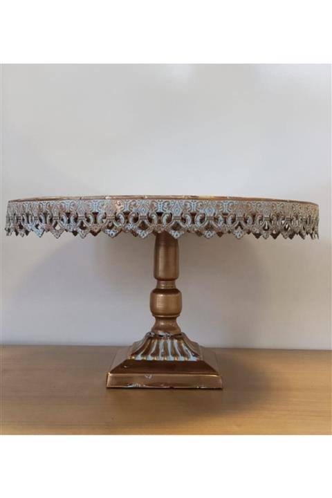 BİEV Bej Ayaklı Pasta Servis Pierre Cardin Aynalı Stant