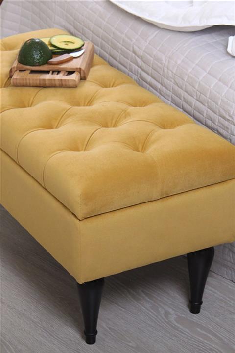 Lorencehome Maye Sandıklı Puf(Sarı)