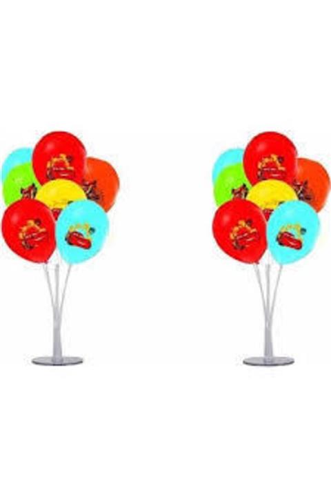 zeynep tuhafiye 2 Adet 7'li Balon Standı Şimşek Mcquuen Balonlu Set