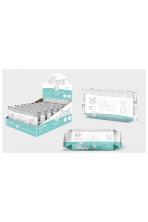 Sleepy Hasta Vucüt Temizleme Islak Mendil Havlu 50 Yaprak XL 6'lı
