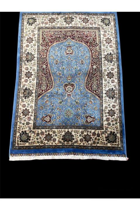 Güven Hac Umre Mavi Otantik İpek Seccade