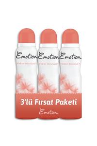 Emotion Fresh Bouquet 3'lü Kadın Deodorant 150ml x 3