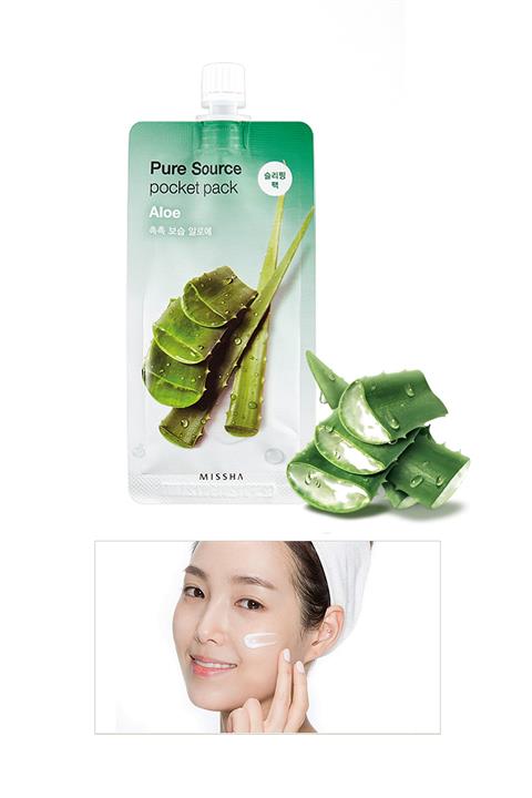 Missha Nemlendirici Aloe Vera Uyku Maskesi 10ml Pure Source Pocket Pack Aloe