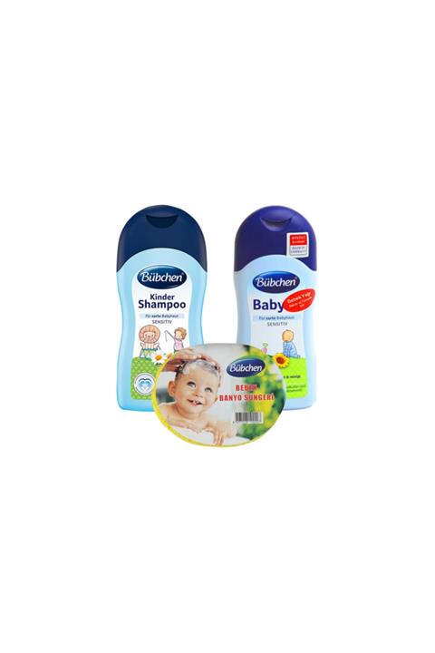 Bübchen Şampuan 400 Ml + Bebek Yağı 400 Ml + Sünger