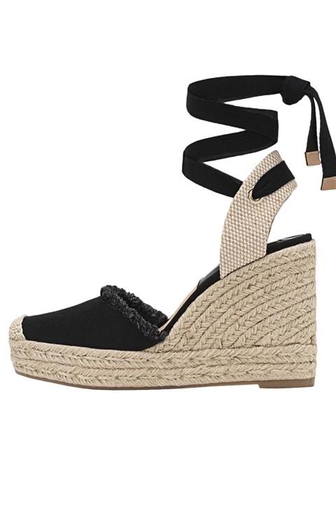 Stradivarius Bağcıklı Jüt Dolgu Topuk Ayakkabı