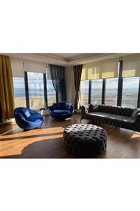 ERİZA 100x100cm Yuvarlak Chester Puf (antrisit)