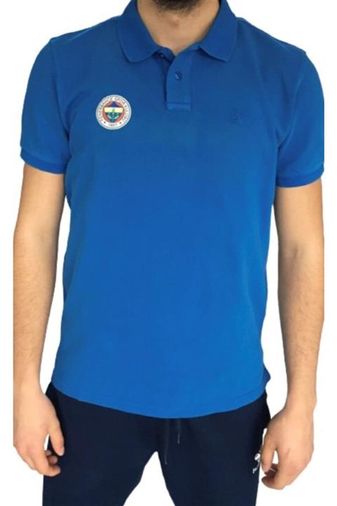 Fenerium Erkek Polo Yaka Logolu Mavi T-shirt