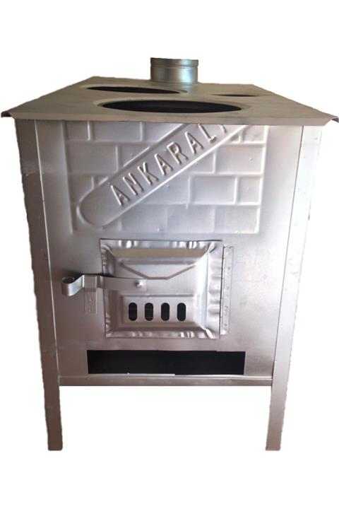 ANKARALI Beyaz Bahçe Tipi Sac Büyük Kuzine Soba