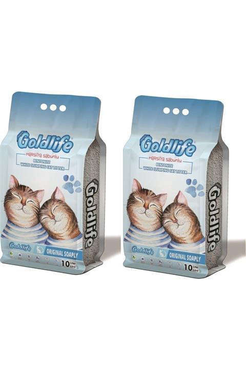 Goldlife Marsilya Sabunlu Bentonit Kedi Kumu 10 Lt X 2 Adet