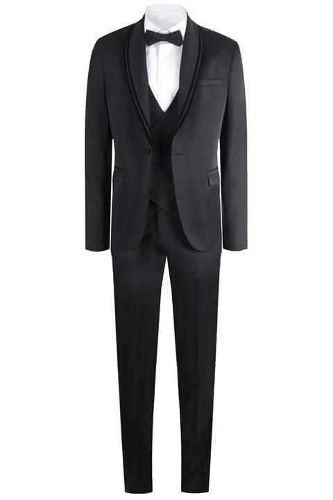 YSF Giyim Slim Fit Şal Yaka Yelekli Damatlık E001-02