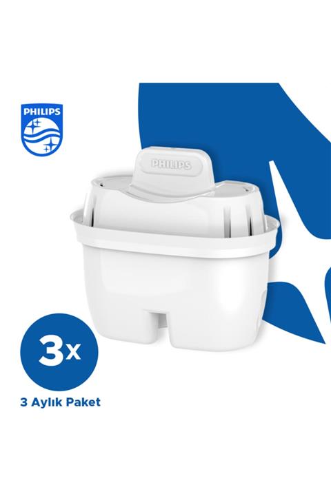 Philips Su Arıtıcı Özellikli Sürahi Filtresi 3'lü (ÜÇLÜ) Diğer Marka Sürahilerle Uyumlu