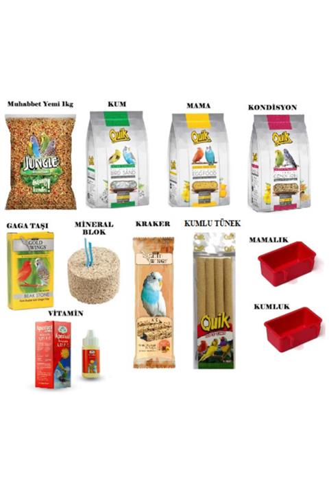 TUĞRA PET MARKET Muhabbet Kuşu Yem Ihtiyaç Seti
