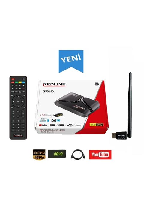 Tekno61 G50 Full Hd Çanaklı - Çanaksız Uydu Alıcısı Wifi Anteni Youtube Freetv