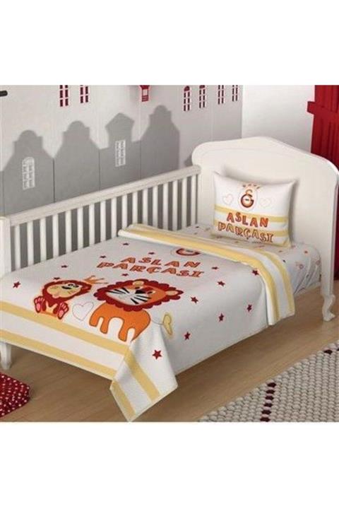 Taç Lisanslı Galatasaray Aslan Parçası Bebek Pike Takımı
