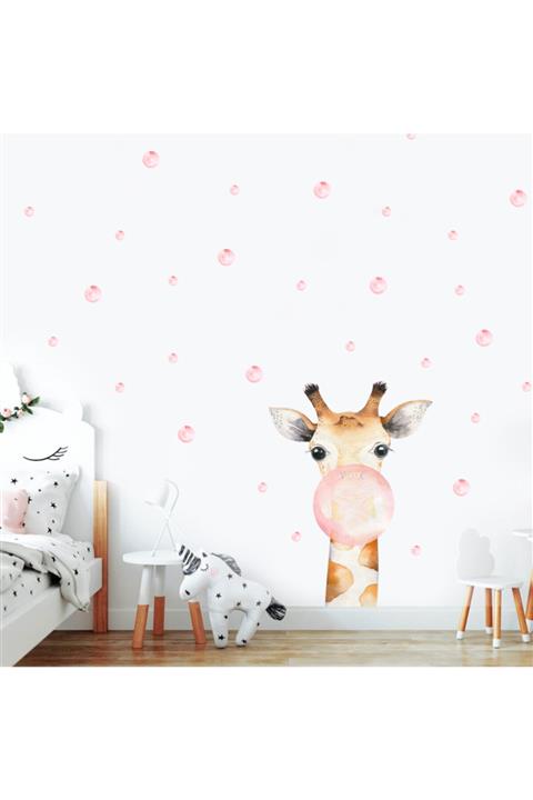 Ender Zürafa Ve Daireler Duvar Sticker