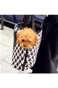 Bali Pets Design Çıkarılabilir Sert Tabanlı Çanta Yatak Olabilen Siyah Kazayağı Köpek Çantası