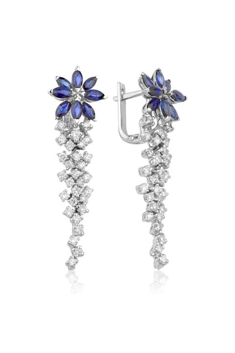 Emel Pırlanta 4.25 Ct. Pırlanta Safir Küpe