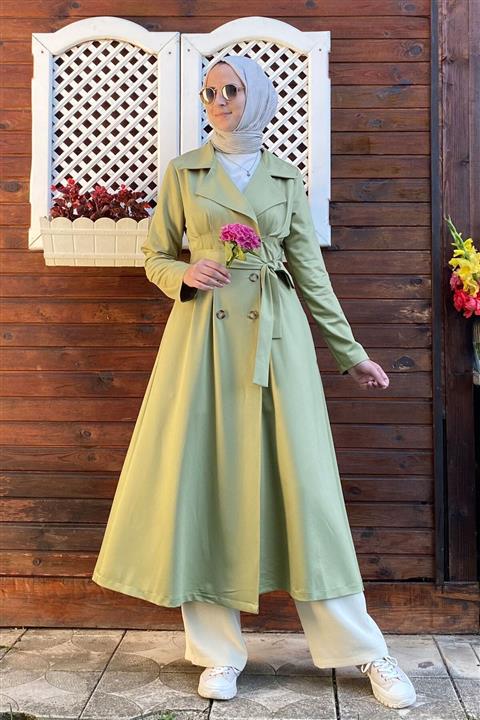 Rabia Şamlı Masal Trençkot Yeşil