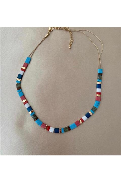 Miss Evita Renkli Choker(mavi)