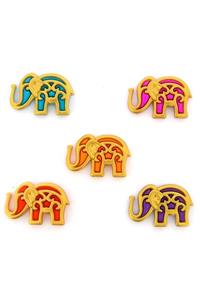 Dress it Up Renkli Fil Paket Düğme 5 Adet Bollywood Elephants