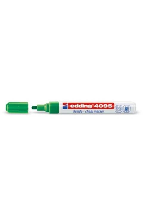 Edding 4095 Kara Tahta ve Cam için Likit Tebeşir Kalemi 3 mm Yuvarlak Uç YEŞİL