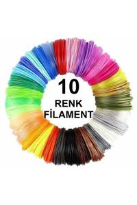 Microzey 3d Kalem Yazıcı Için 10 Renk 10 Metre (10 X 1 Metre) Pla Filament