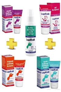 Lapitak Ayak Bakım+topuk Çatlak+ayak Kokusu Önleyici+el Kremi(4x60ml)+koku Önleyici Ayak Spreyi125ml