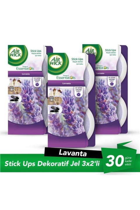 Air Wick Oda Kokusu Stick Up Dekoratif Jel Lavanta 3'lü Paket