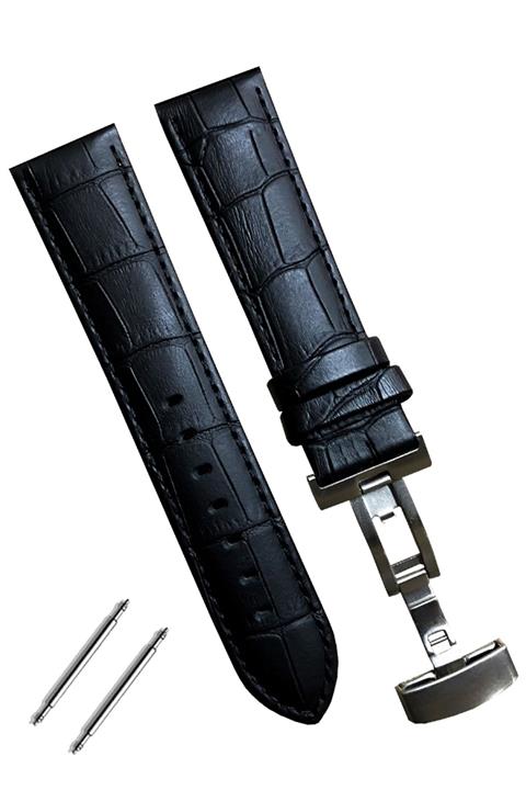 Quantum Saat Uyumlu 22mm Croco Baskılı Hakiki Deri Klipsli Saat Kordonu Kayışı