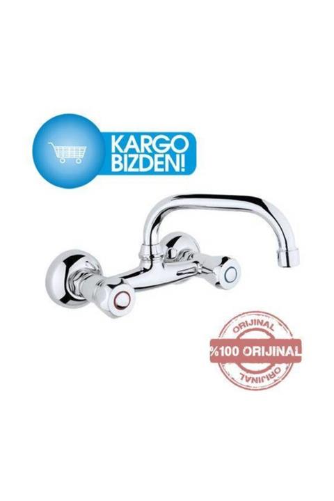 Biblos Yay Duvardan Klasik Çevirmeli Evye Batarya Muslukye