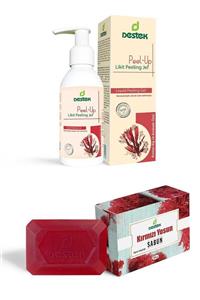 Destek Peel-up Likit Peeling Jel Ve Kırmızı Yosun Sabunu (2'li Set)