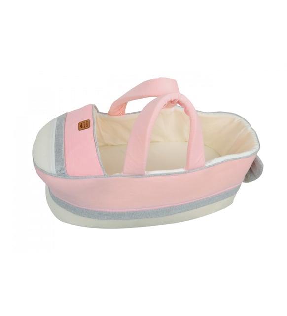 Sema Baby Portbebe Yenidoğan Bebek Yatağı - Ekru/pembe