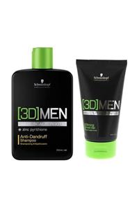 Schwarzkopf 3d Men Anti-dandruf Şampuan 250 Ml+ 3d Men Güçlü Tutucu Saç Şekillendirici Jöle 150 Ml