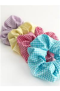 Woolly Scrunchies Pötikare Desenli Çeşitli Renklerde Scrunchie Toka Seti