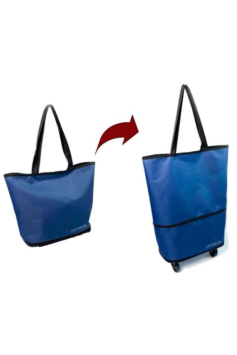 Ankaflex Market Pazar Alışveriş Arabası Portatif Açılır Tekerlekli Çanta Araba Torba