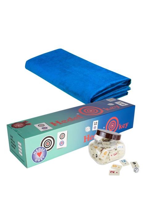 Hedef Okey Takımı Mavi Masa Örtüsü Set