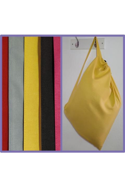 Fancyagnes El Yapımı Duck Kumaş Keten Sarı Askılı Çamaşır Oyuncak Kirli Saklama Torbası 5 Renk 65*45 Cm