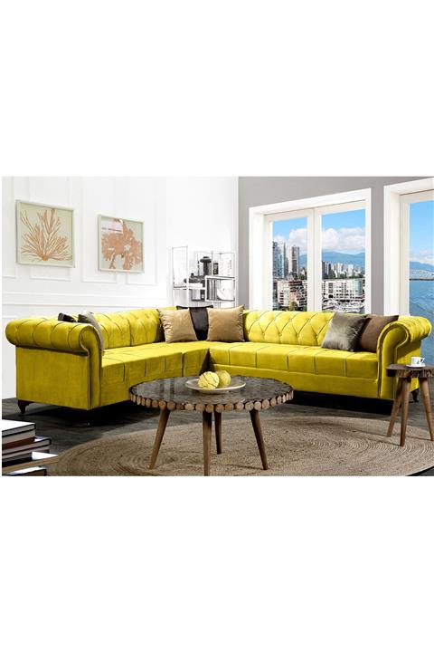 Eymense Avrasya Chester Köşe Koltuk Takımı Hardal