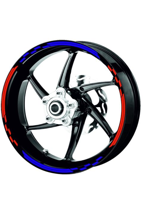 Çınar Extreme Yarış Bayraklı Reflektif Kırmızı Mavi Jant Şeridi Sticker