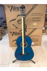 VALENCIA Mavi Klasik Gitar Vc 204 Kılıf Yedek Tel Seti ve Pena