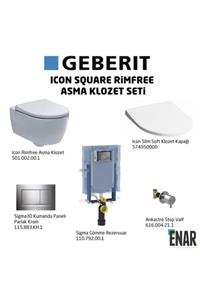 Geberit Icon Rimfree Sigma30 Soft Slim Klozet Takımı,parlak Krom