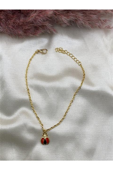 Eylülün Takısı Altın Renk Uğur Böceği Halhal