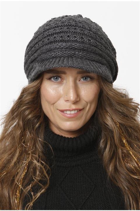 Vemod Siperli Astarlı Triko Örgü Bere - Antrasit